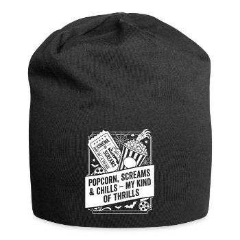 Popcorn Screams My Kind of Thrills - Jersey-Beanie - Schwarz - Vorne