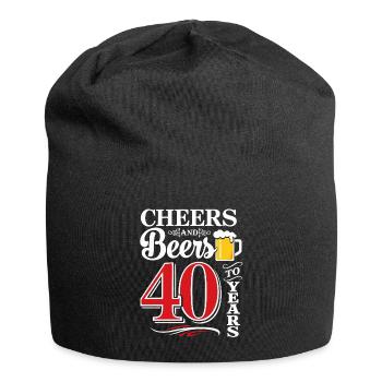 Cheers and Beers to 40 Years – Geburtstag Spruch - Jersey-Beanie - Schwarz - Vorne