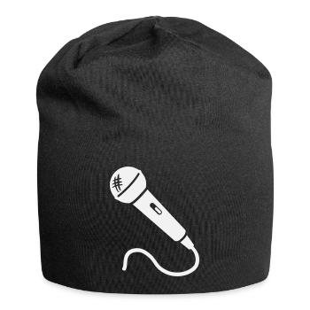 Mikrofon Karaoke Musiker Sänger Mikrophon Singen - Jersey-Beanie - Schwarz - Vorne