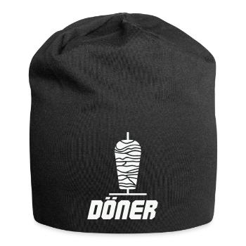 Döner Spieß Icon Schwarz-Weiß - Jersey-Beanie - Schwarz - Vorne