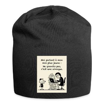 Grandir Est Une Arnaque Humour - Jersey-Beanie - Schwarz - Vorne