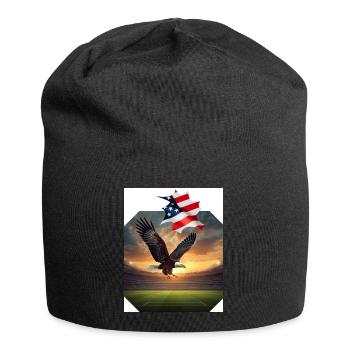 Patriotic eagle in stadium - Jersey Beanie - black - Front