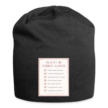 Reality of Chronic Diseases Checklist - Jersey Beanie - black - Front