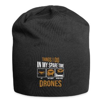 Courses de drones : choses que je fais avec ma machine de course de course - Bonnet en jersey - noir - Devant