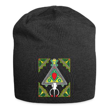 Kabylie Jewelry Colorful Triangular Emblem - Jersey Beanie - charcoal grey - Front