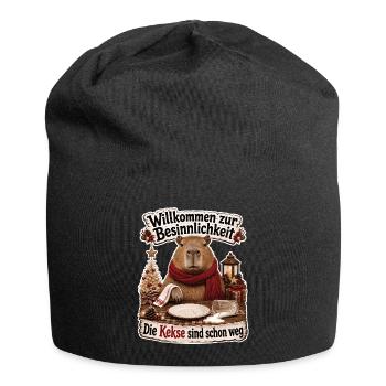 Willkommen zur Besinnlichkeit, Die Kekse sind weg - Jersey-Beanie - Schwarz - Vorne