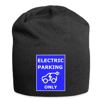 Electric Car Parking Sign - Jersey Beanie - black - Front