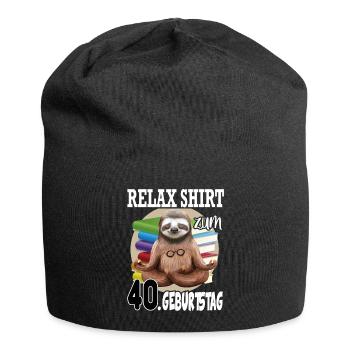 Relax Faultier Geburtstag 40 Jahre Sloth Lustig - Jersey-Beanie - Schwarz - Vorne