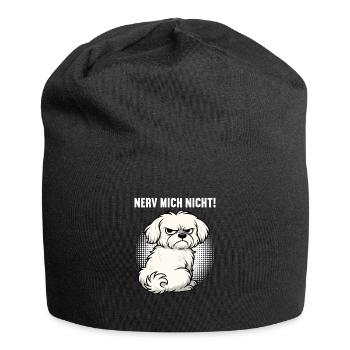 Nerv Mich Nicht Malteser Malteserbesitzer Maltese - Jersey-Beanie - Schwarz - Vorne