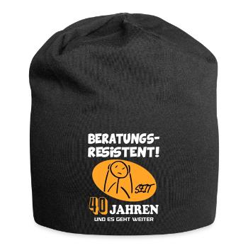 Comic Geburtstag 40 Jahre Happy Birthday - Jersey-Beanie - Schwarz - Vorne