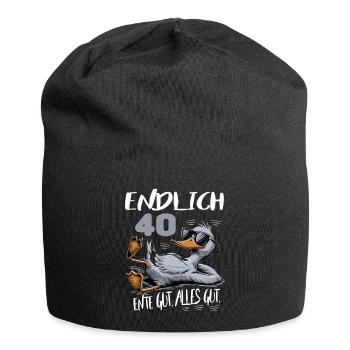 Geburtstag Ente Gut Alles Gut 40 Jahre Comic - Jersey-Beanie - Schwarz - Vorne