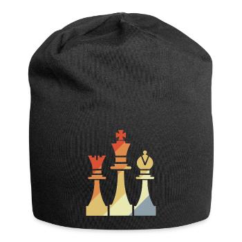 Croquis de pièces d’échecs vintage - Bonnet en jersey - noir - Devant