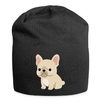 Charming French Bulldog Illustration - Jersey Beanie - black - Front