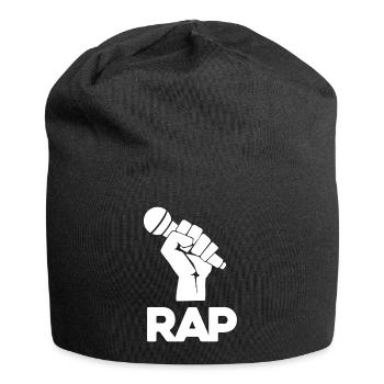 Rap Mic Silhouette - Jersey Beanie - black - Front