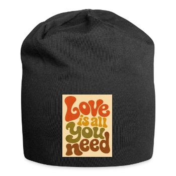 Psychedelic Love Typography - Jersey Beanie - black - Front