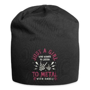 Metal Baby Girl With Daddy Rock Family - Jersey Beanie - black - Front