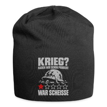 Krieg? Haben wir schon probiert – war scheiße - Jersey-Beanie - Schwarz - Vorne