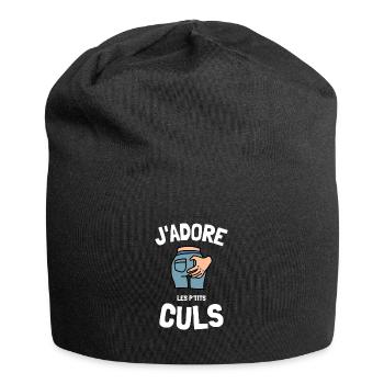 J'adore les ptits culs humour fesses blague drague - Bonnet en jersey - noir - Devant