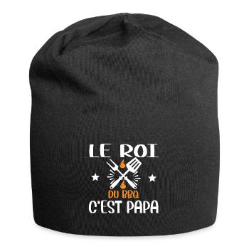 Roi du bbq papa humour barbecue fête des pères - Bonnet en jersey - noir - Devant