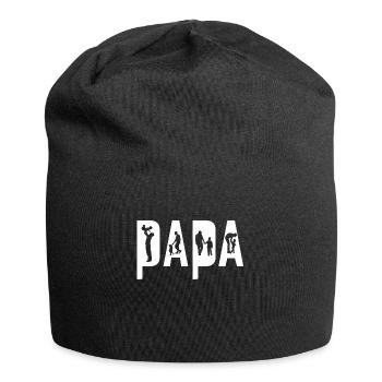 Papa Humor Vater und Sohn lustige Familie - Jersey-Beanie - Schwarz - Vorne