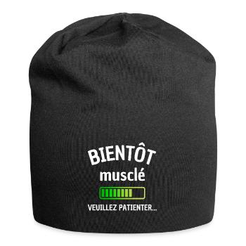 Bientôt musclé patienter sport musculation muscu - Bonnet en jersey - noir - Devant
