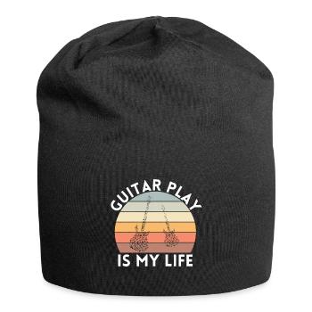 GITARRE SPIELEN IST MEIN LEBEN GITARRE - Jersey-Beanie - Schwarz - Vorne