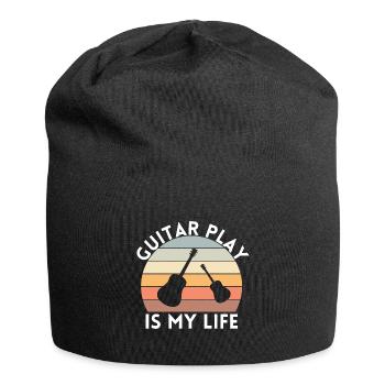 GITARRE SPIELEN IST MEIN LEBEN GITARRE - Jersey-Beanie - Schwarz - Vorne