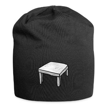Icône de dessin animé de table de table en bois - Bonnet en jersey - noir - Devant
