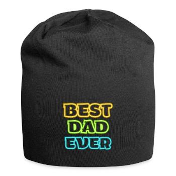Farbenfroher Best Dad Ever Schriftzug - Jersey-Beanie - Schwarz - Vorne