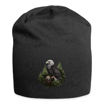 Weißkopfseeadler Adler Vogel Tier Wald - Jersey-Beanie - Schwarz - Vorne