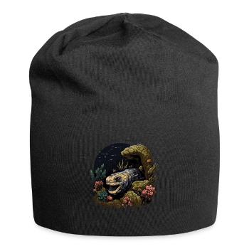 Muräne Korallen Meer Ozean Meeresleben Tiere - Jersey-Beanie - Schwarz - Vorne
