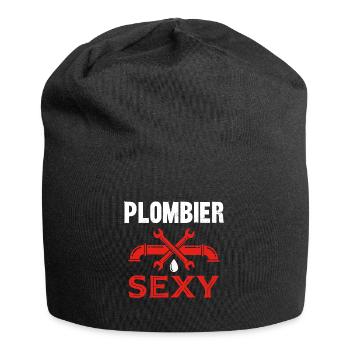 plombier sexy - Bonnet en jersey - noir - Devant