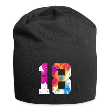 NUMÉRO COLORÉ 18 COLORÉ 18E ANNIVERSAIRE - Bonnet en jersey - noir - Devant
