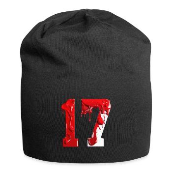 NO. 17 NUMBER 17 RED WHITE 17TH BIRTHDAY - Jersey Beanie - black - Front