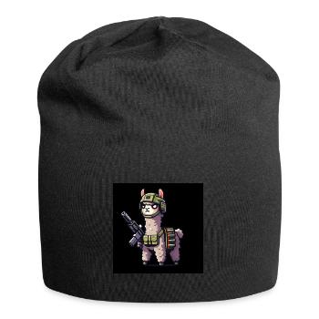 Kampf-Lama - Jersey-Beanie - Schwarz - Vorne