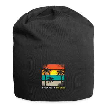 Ich kann nicht Urlaub machen - Jersey-Beanie - Schwarz - Vorne