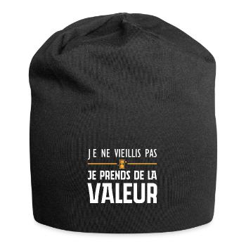 Ich werde nicht alt, ich steigere meinen Wert - Jersey-Beanie - Schwarz - Vorne