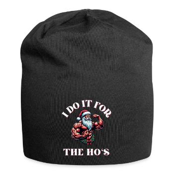I Do It For The Ho's Funny Adult Joke Christmas - Jersey Beanie - black - Front