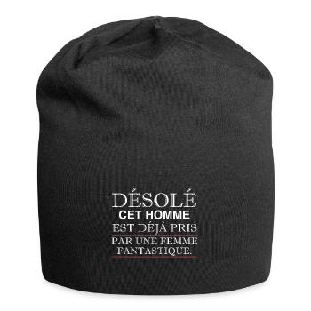 sorry this man is already taken - Jersey Beanie - black - Front