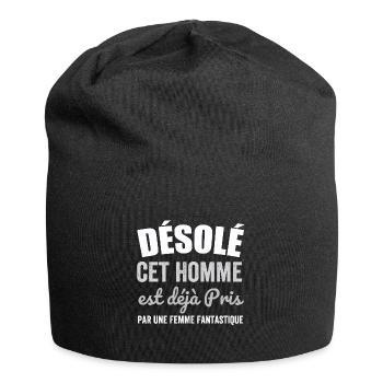 sorry this man is already taken - Jersey Beanie - black - Front