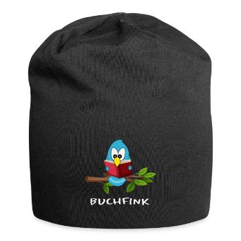 buchfink bibliothek buch lesen fibel ebook reader - Jersey-Beanie - Schwarz - Vorne