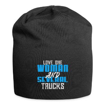 Love a woman and several trucks - Jersey Beanie - black - Front
