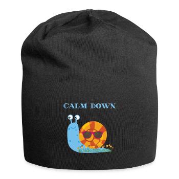 Calm Down Snail T-shirt Hoodie Design Chill - Jersey-Beanie - Schwarz - Vorne