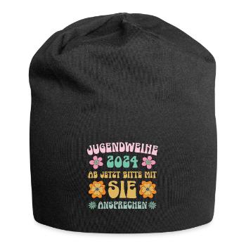 Jugendweihe 2024 Ab Jetzt Bitte Mit Sie Ansprechen - Jersey-Beanie - Schwarz - Vorne