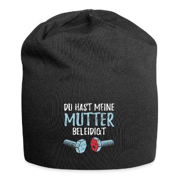 Du hast meine Mutter beleidigt - Schraube - Jersey-Beanie - Schwarz - Vorne