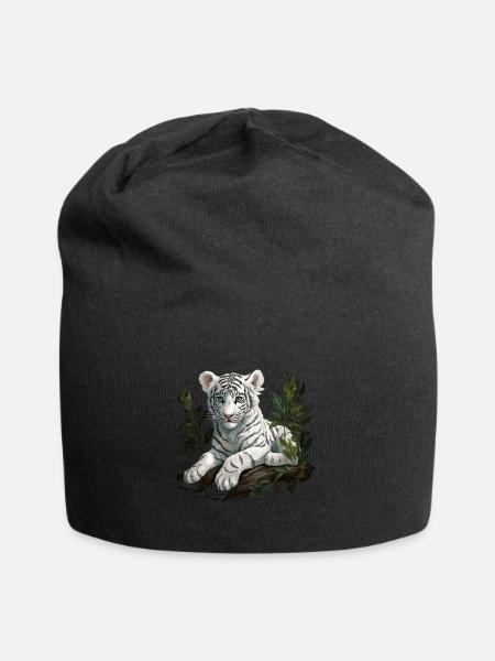 Weißer Tiger Wildkatze Jungle - Jersey-Beanie - Schwarz