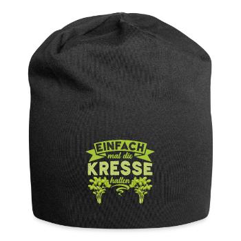 Einfach Mal die Kresse Halten Gartenlust Gärtner - Jersey-Beanie - Schwarz - Vorne
