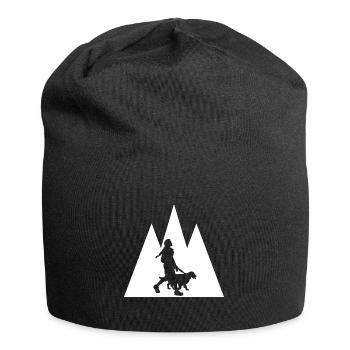 Dreieck Berg und Hund - (3) - Jersey-Beanie - Schwarz - Vorne