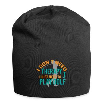 Ich Brauche Keine Therapie, Ich Muss Nur Golf - Jersey-Beanie - Schwarz - Vorne