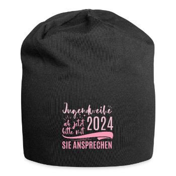 Jugendweihe 2024 Ab Jetzt Bitte Mit Sie Ansprechen - Jersey-Beanie - Schwarz - Vorne